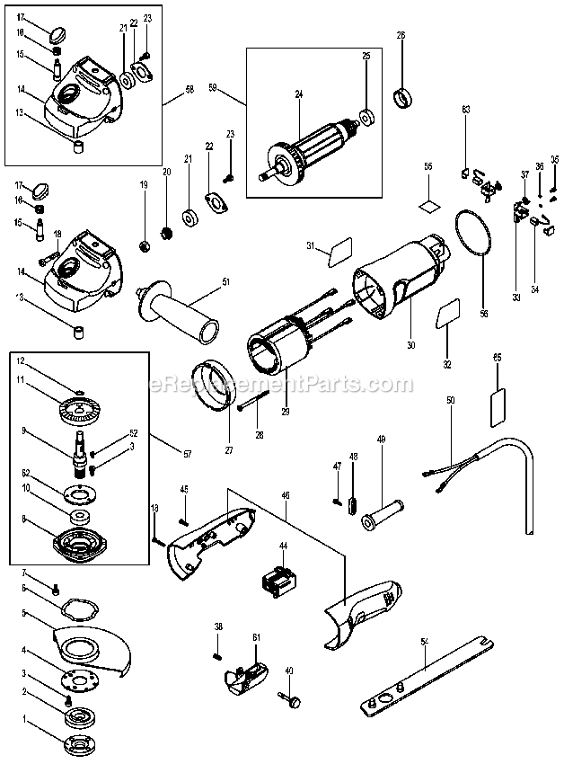 Black and Decker G950-B3 (Type 1) Small Angle Grinder Power Tool Page A Diagram